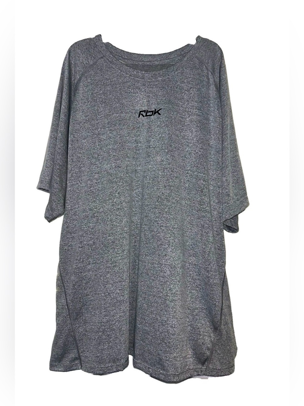 Men’s Reebok RBK Gray Lightweight Crew Neck Short Sleeve Play Dry Logo Tee XXL